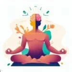 Illustration showing the physical, mental and spiritual benefits of practising yoga